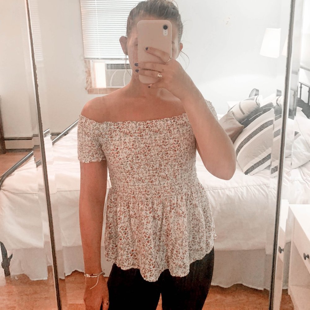 Off the Shoulder Printed Top